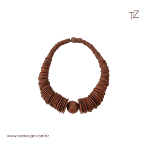 Colar polymer clay Marrom